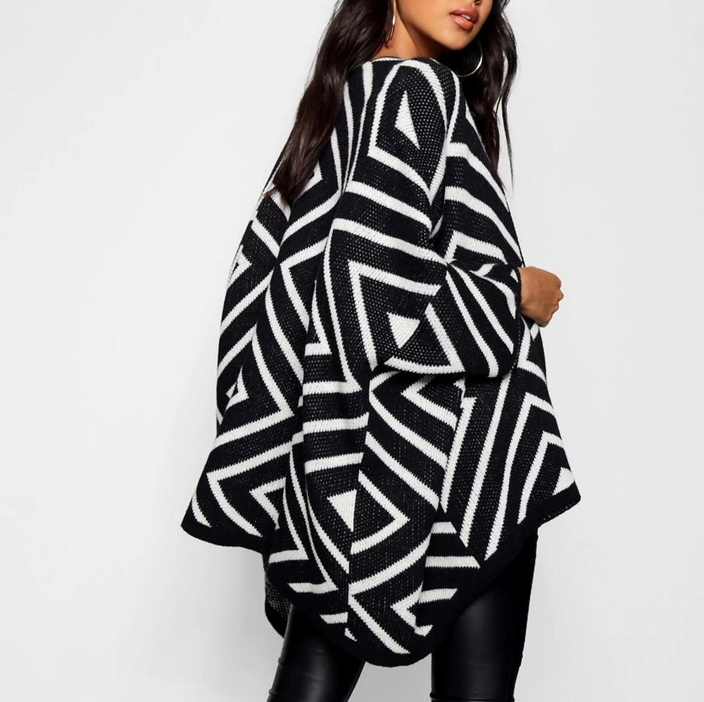 Aztec Cape Knitted Cardigan